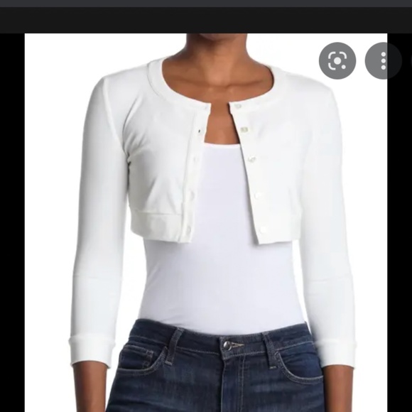 WeWoreWhat Cropped Cardigan, White - XS - Picture 5 of 5